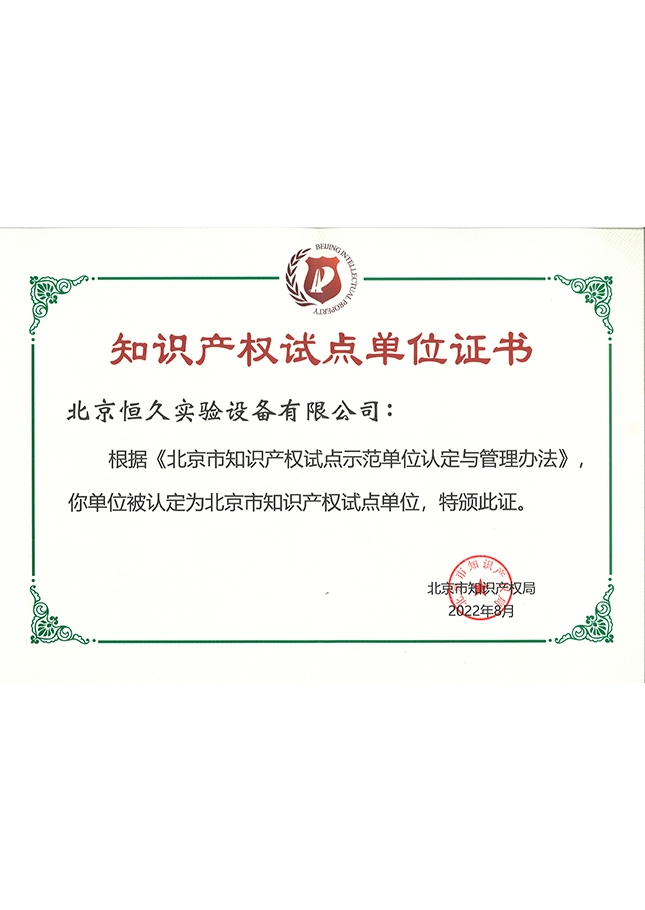 certificate of intellectual property pilot unit